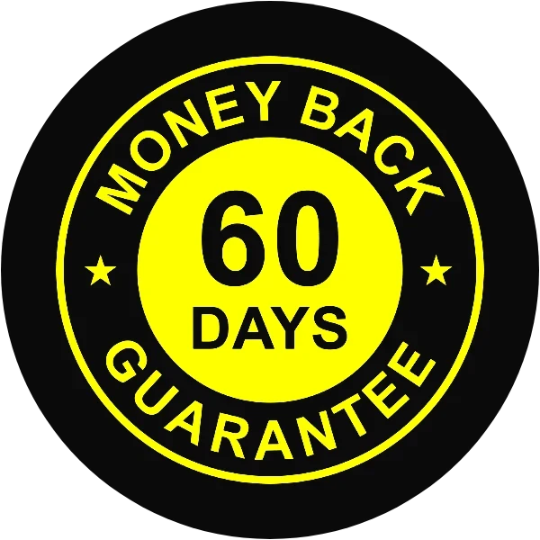 100% money back guarantee, 60 days