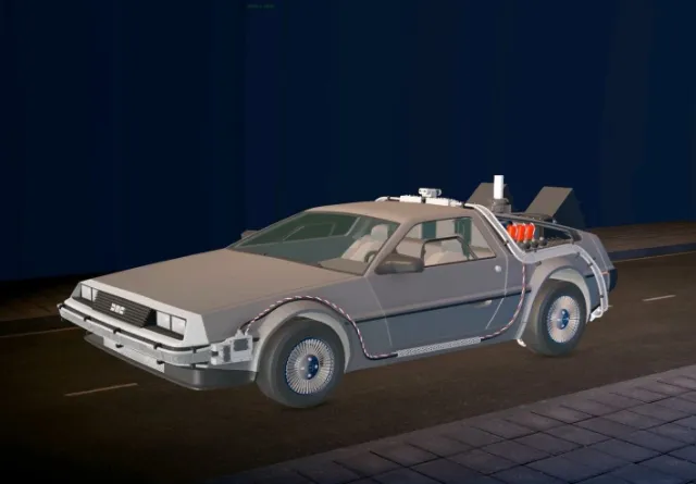 DeLorean free Maya rig by Roly