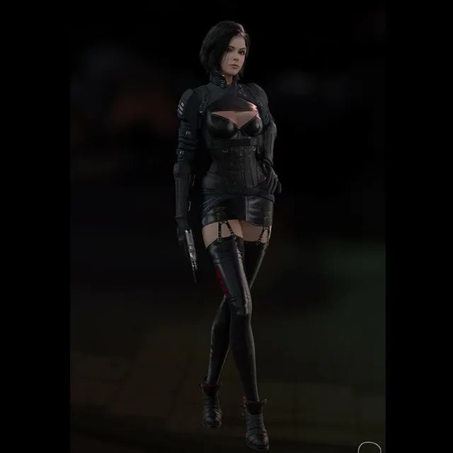 Military Girl free Maya rig by Perry Leijten